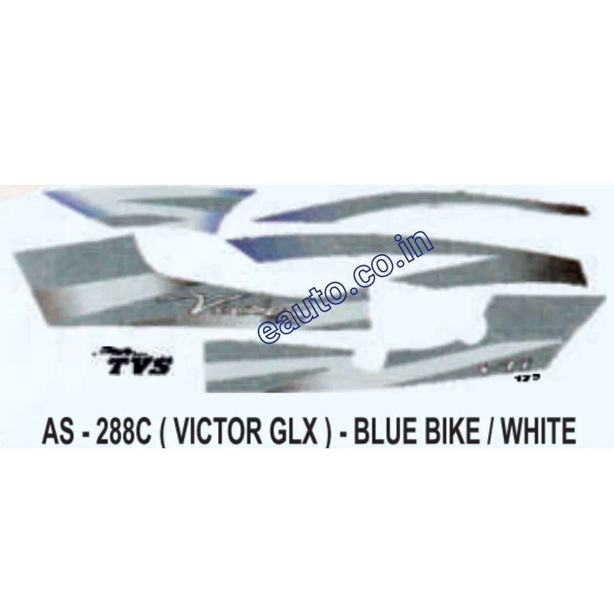 Graphics Sticker Set for TVS Victor GLX | Blue Vehicle | White Sticker | Both Sides