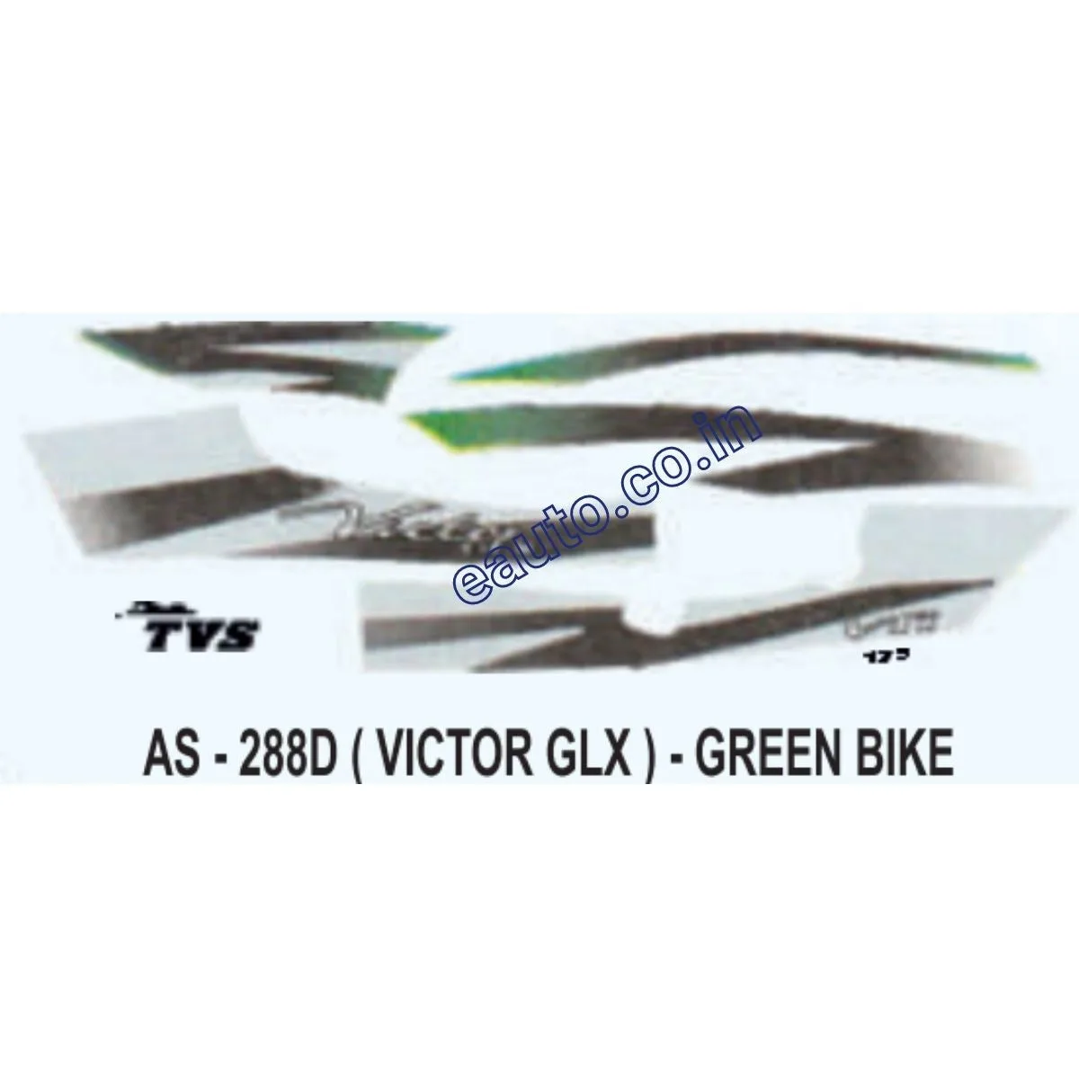 Graphics Sticker Set for TVS Victor GLX | Green Vehicle | Red Sticker | Both Sides