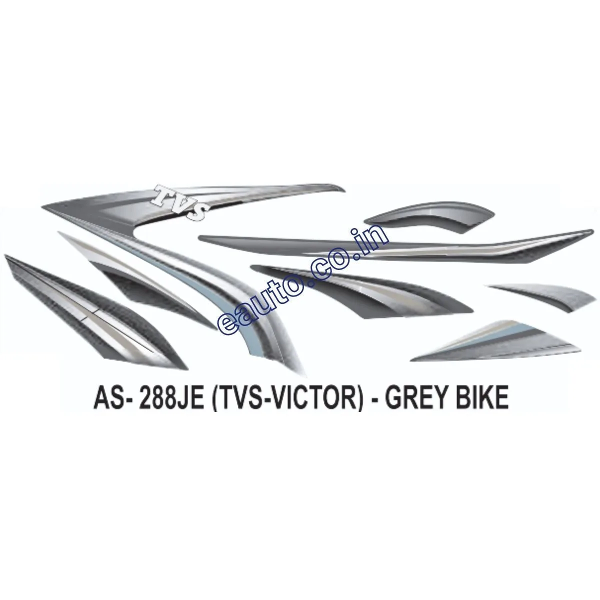 Graphics Sticker Set for TVS Victor | Grey Vehicle | Both Sides
