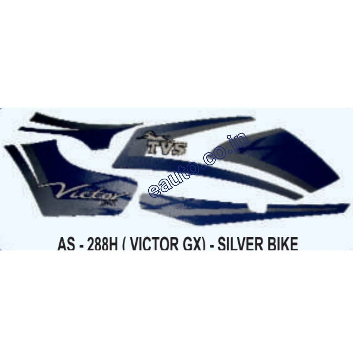 Graphics Sticker Set for TVS Victor GX | Silver Vehicle | Both Sides