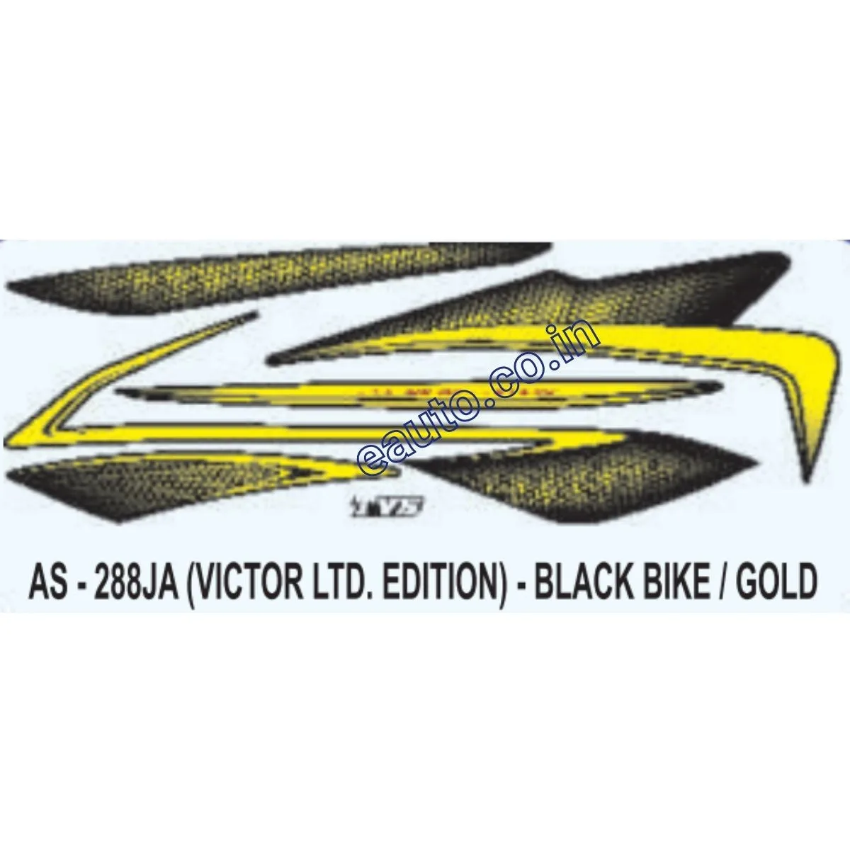 Graphics Sticker Set for TVS Victor | Limited Edition | Black Vehicle | Gold Sticker | Both Sides