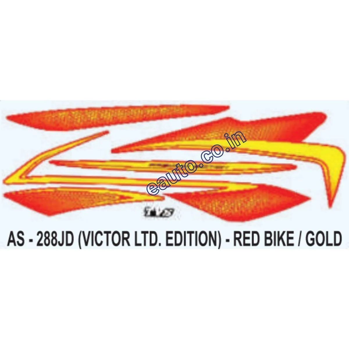 Graphics Sticker Set for TVS Victor | Limited Edition | Red Vehicle | Gold Sticker | Both Sides