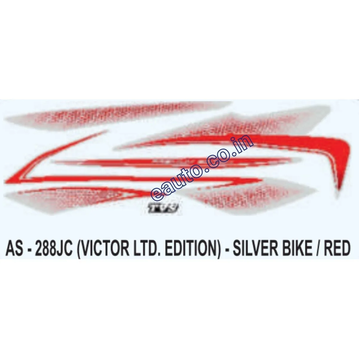 Graphics Sticker Set for TVS Victor | Limited Edition | Silver Vehicle | Red Sticker | Both Sides