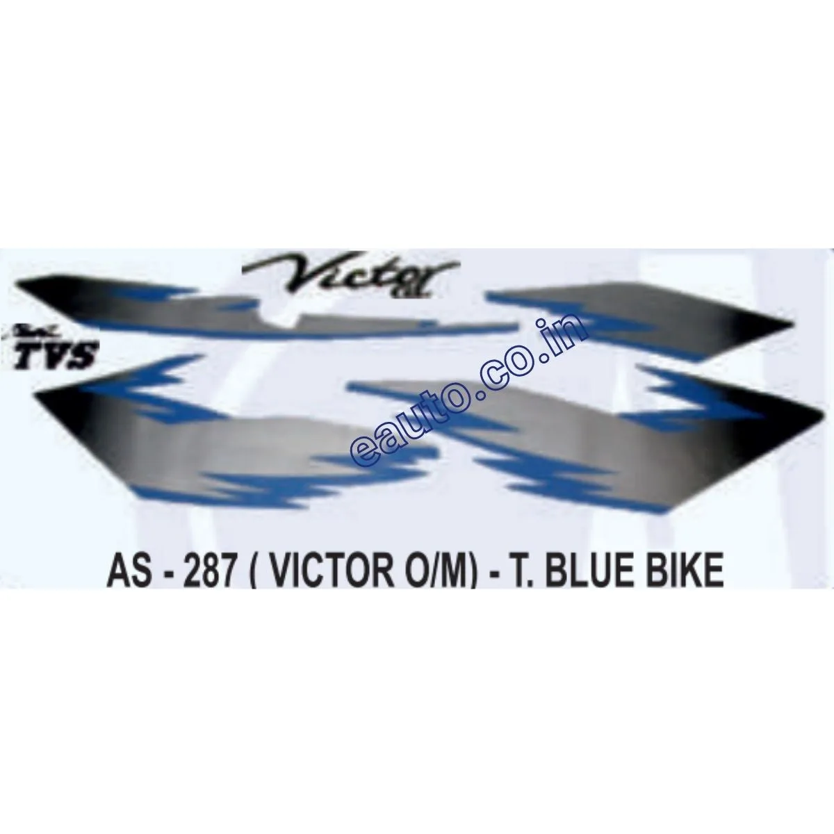 Graphics Sticker Set for TVS Victor | Old Model | Blue Vehicle | Both Sides
