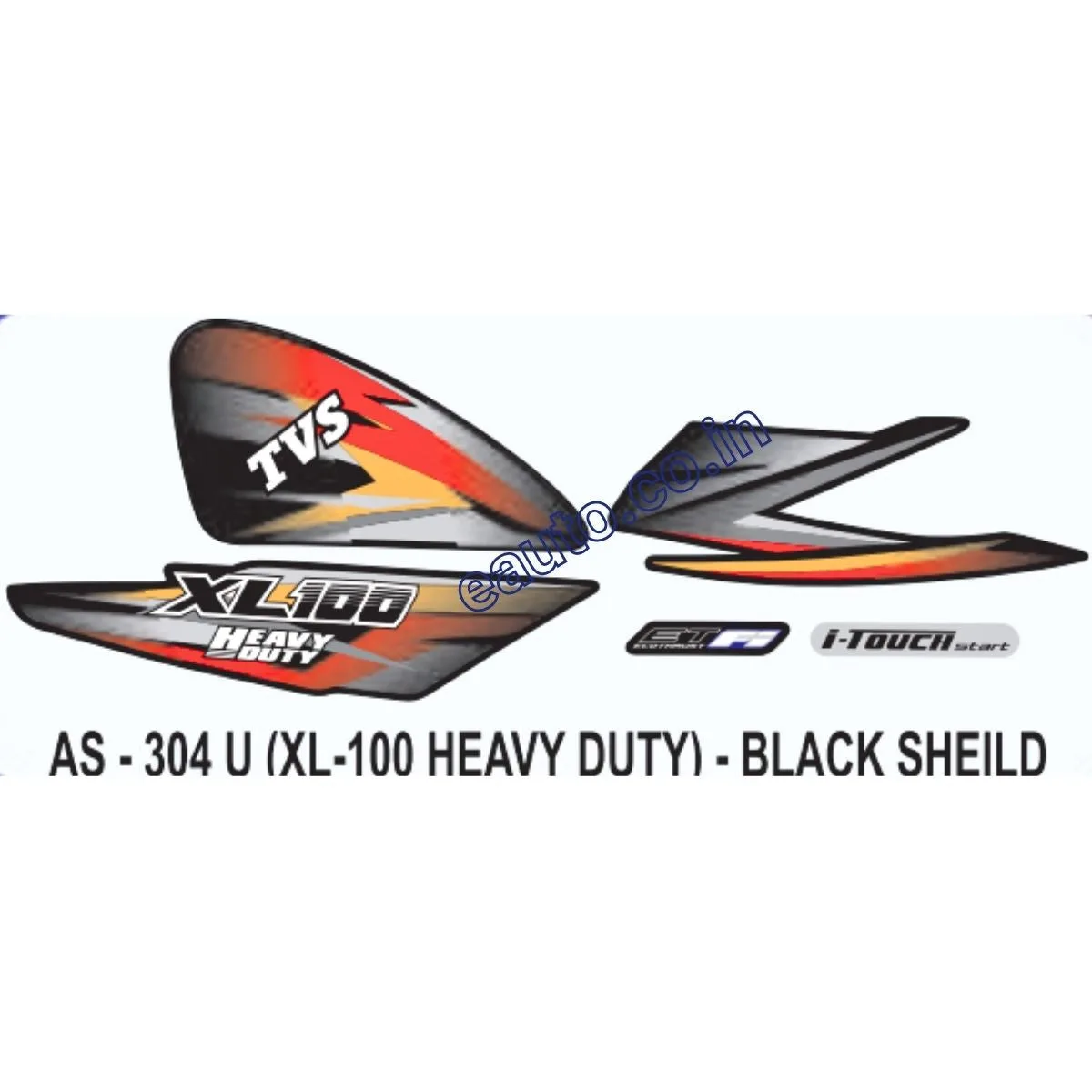 Graphics Sticker Set for TVS XL 100 FI | Heavy Duty | Black Vehicle | Both Sides