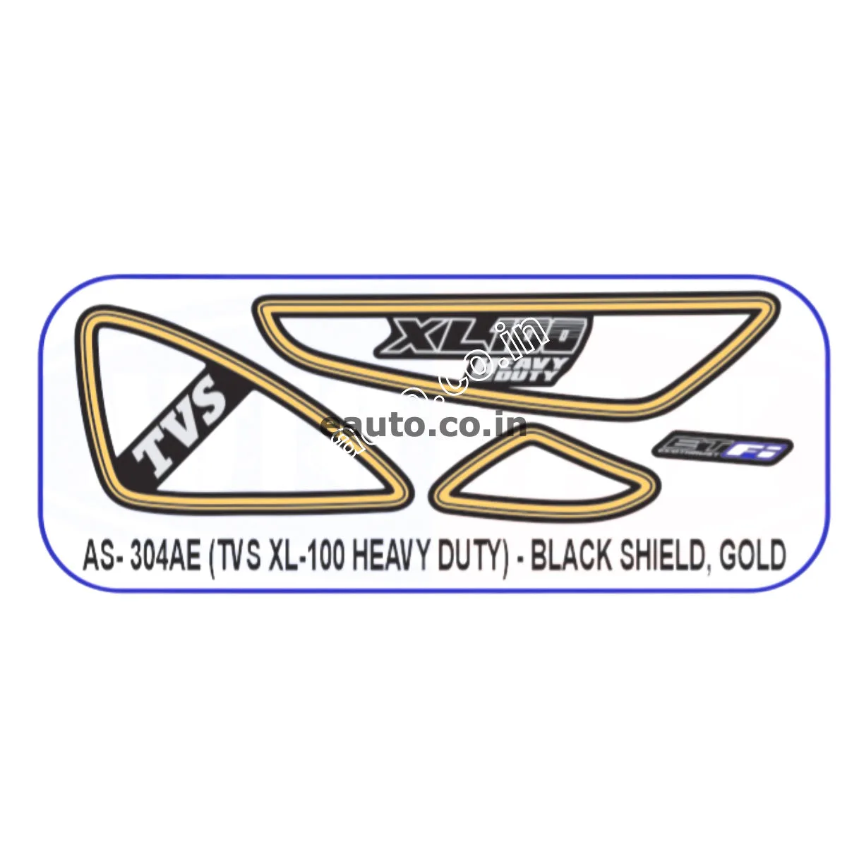 Graphics Sticker Set for TVS XL 100 Heavy Duty | Black Vehicle | Gold Sticker | Both Sides