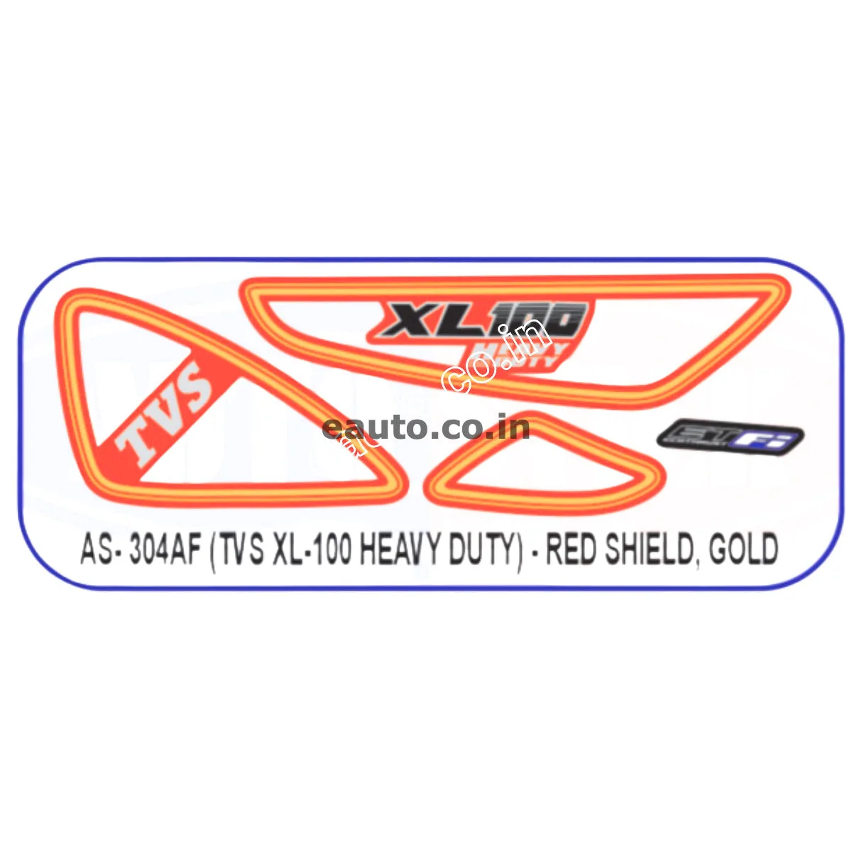 Graphics Sticker Set for TVS XL 100 Heavy Duty | Red Vehicle | Gold Sticker | Both Sides