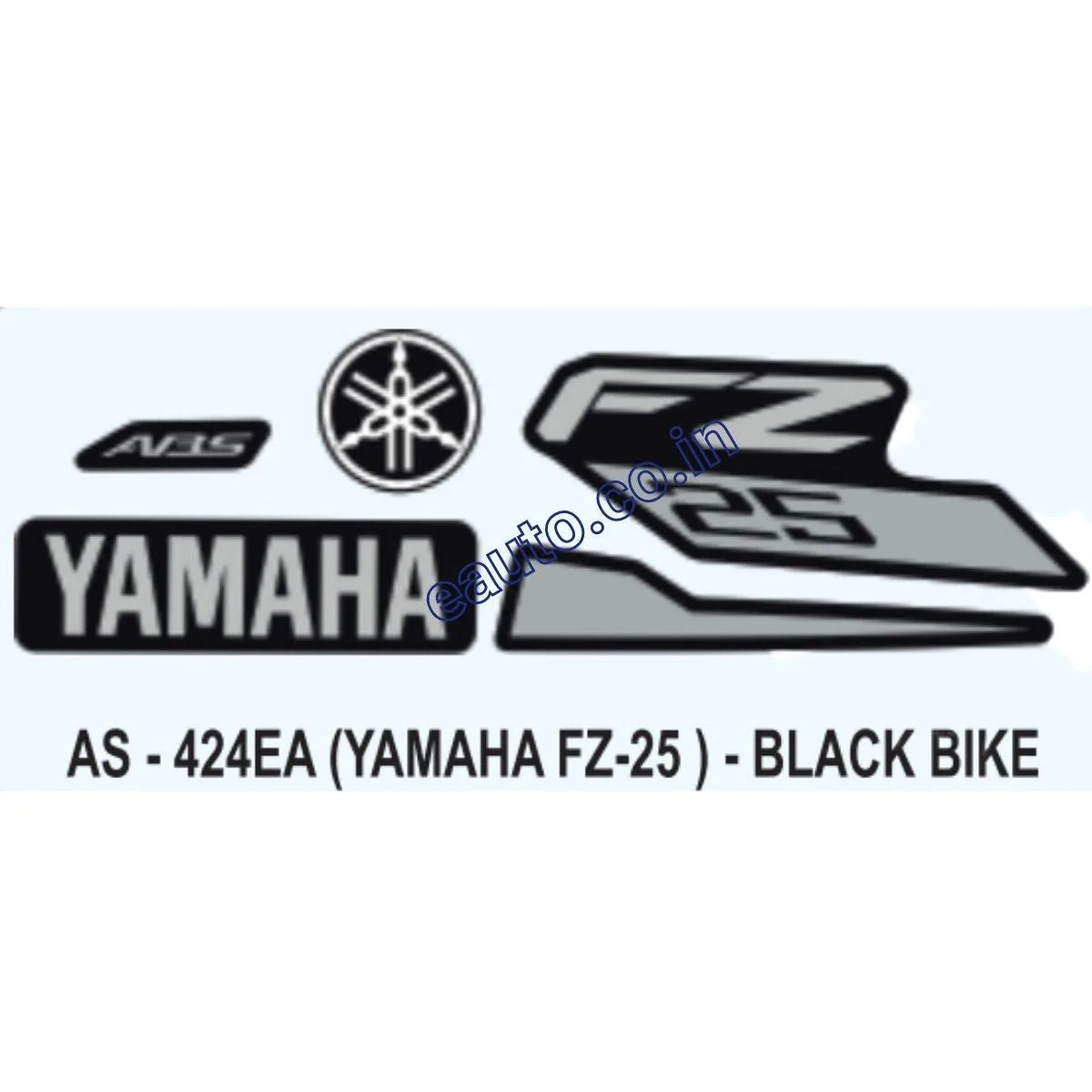 Graphics Sticker Set for Yamaha FZ 25 | Black Vehicle | Both Sides