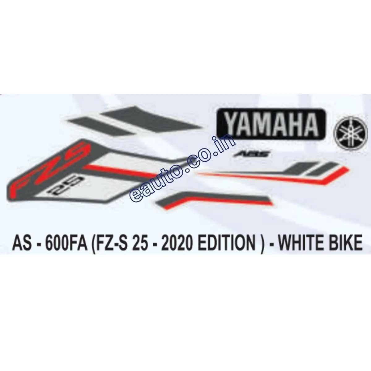 Graphics Sticker Set for Yamaha FZ-S 25 | 2020 Edition | White Vehicle | Both Sides