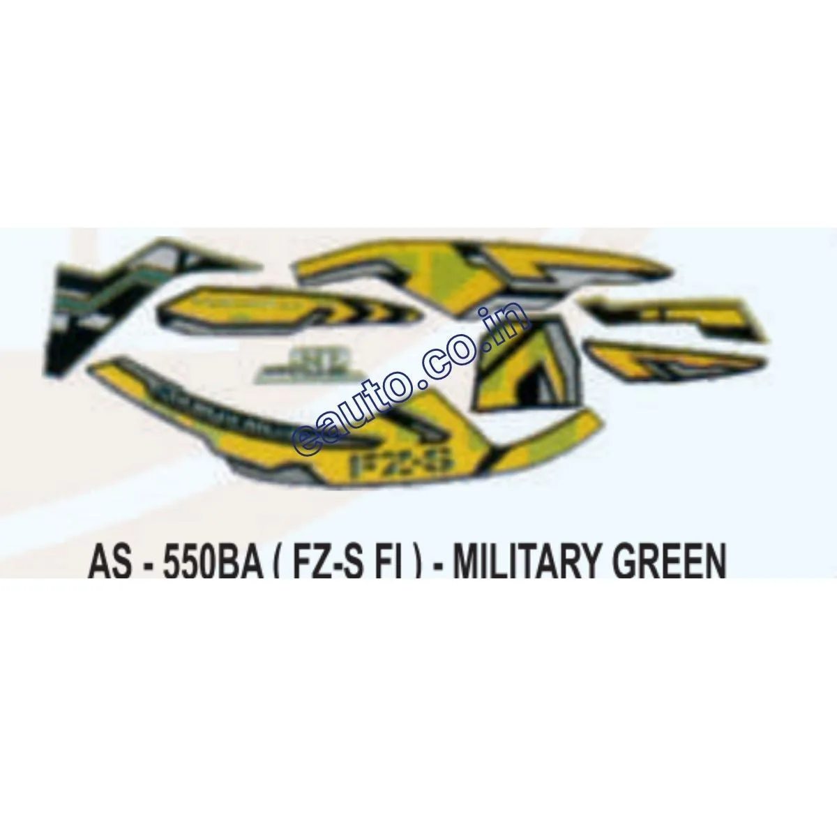 Graphics Sticker Set for Yamaha FZ-S FI | Military Green Vehicle | Both Sides