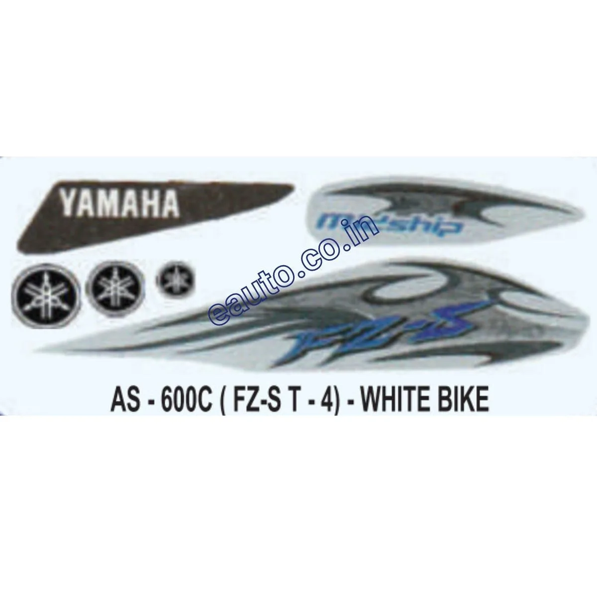 Graphics Sticker Set for Yamaha FZ-S | Type 4 | White Vehicle | Both Sides