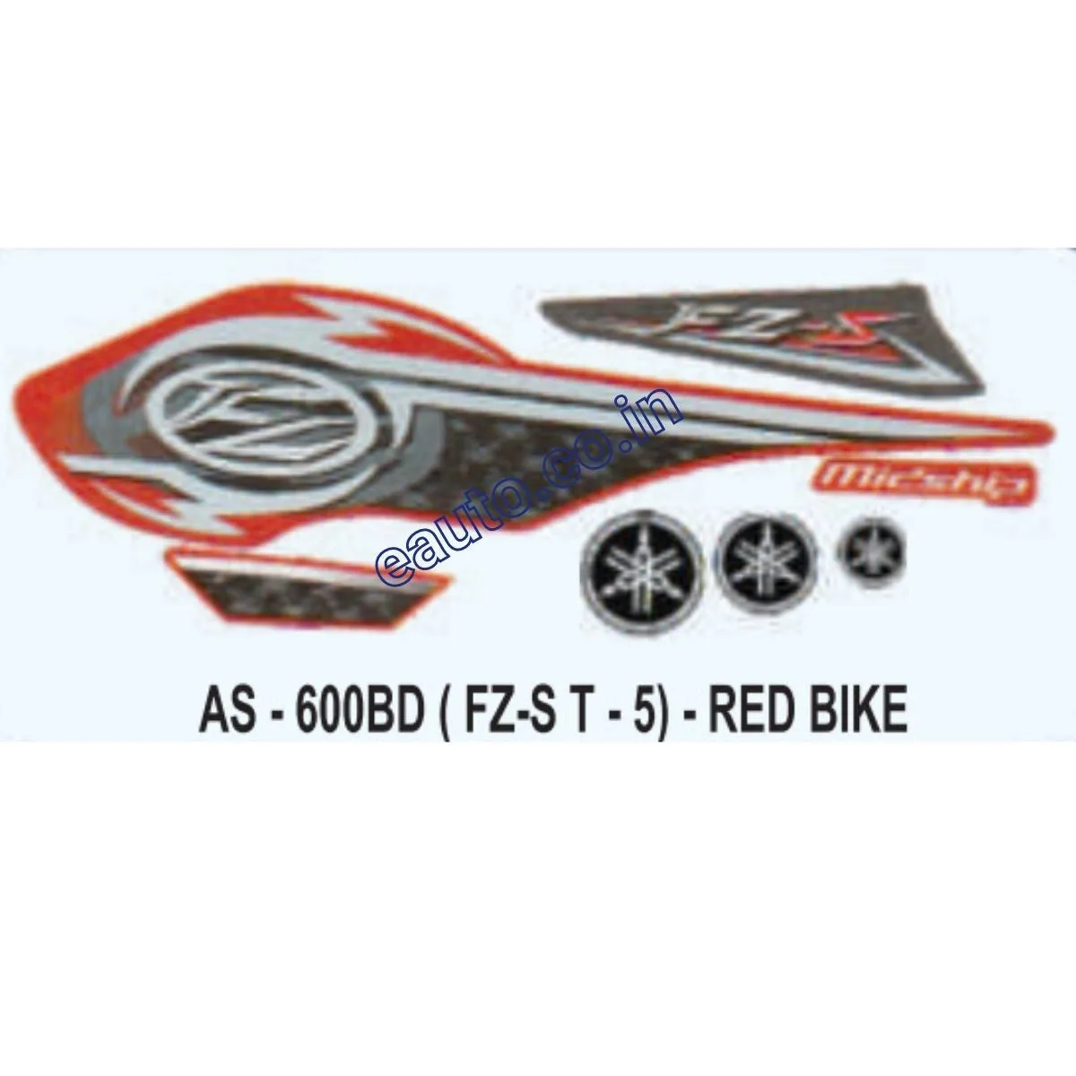 Graphics Sticker Set for Yamaha FZ-S | Type 5 | Red Vehicle | Both Sides