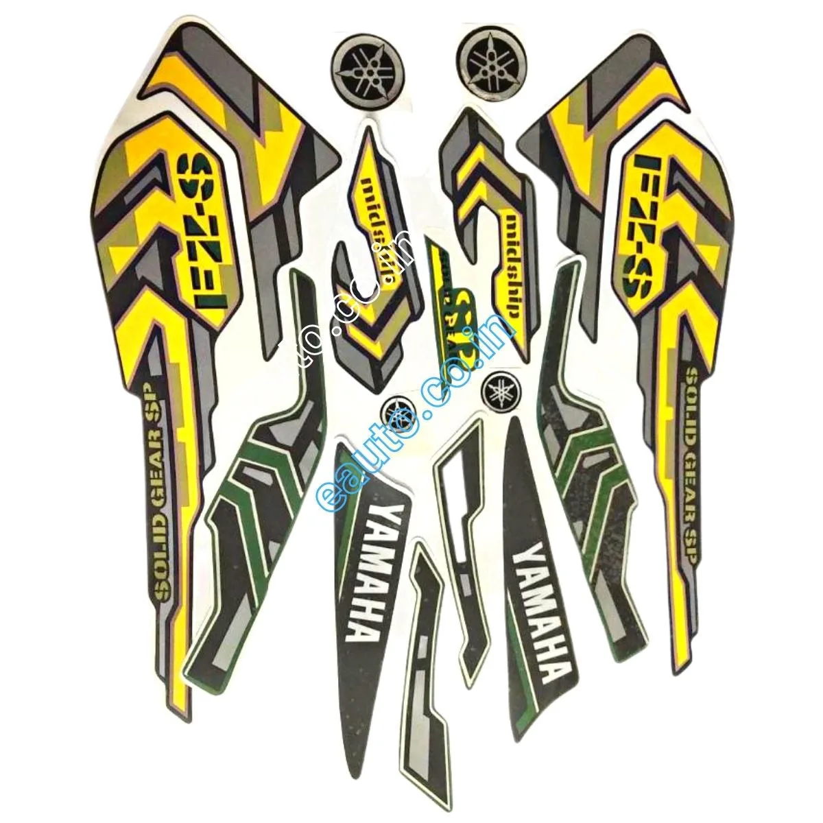 Graphics Sticker Set for Yamaha FZ-S | Type 6 | SP | Black & Mild Green Sticker | Vinyl Decal Set | 550 | Both Sides