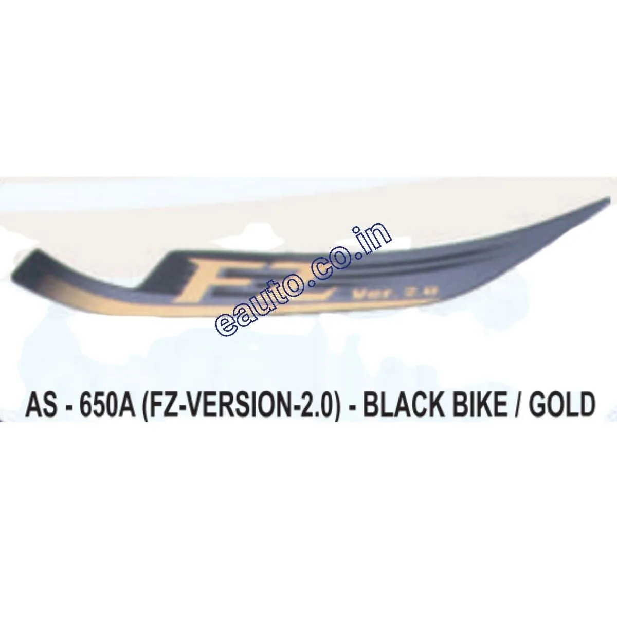 Graphics Sticker Set for Yamaha FZ V2 | Black Vehicle | Gold Sticker | Both Sides