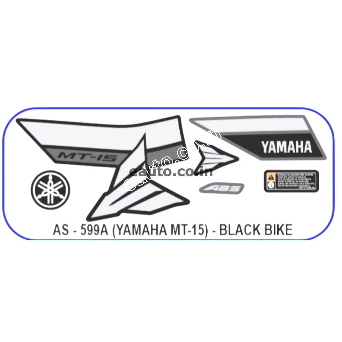 Graphics Sticker Set for Yamaha MT 15 | Black Vehicle | Both Sides