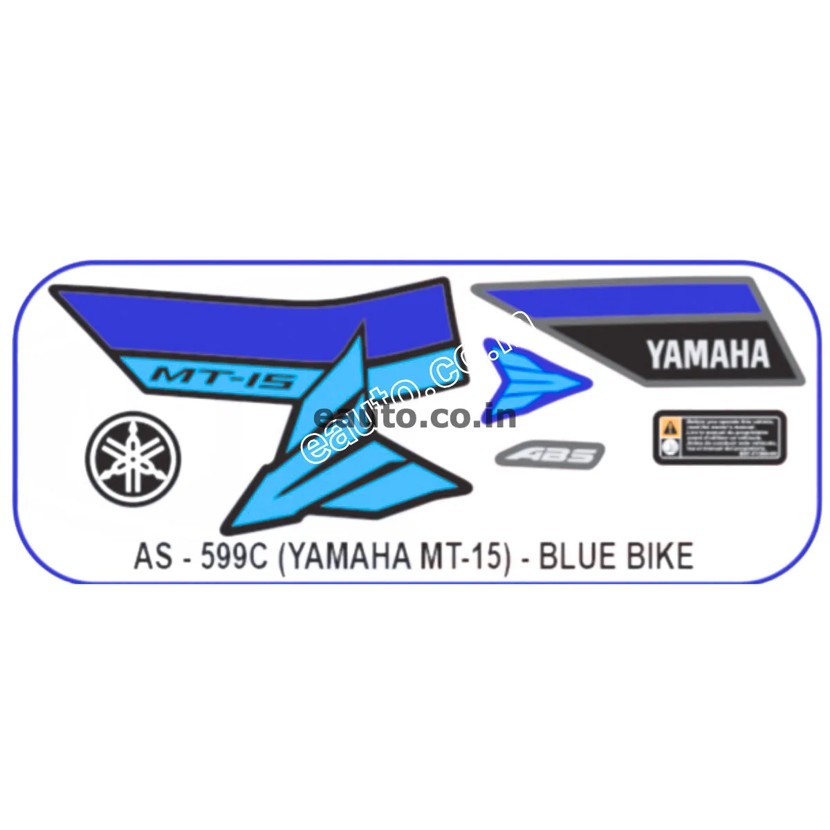 Graphics Sticker Set for Yamaha MT 15 | Blue Vehicle | Both Sides