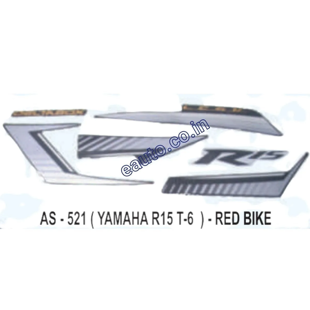 Graphics Sticker Set for Yamaha R15 | Type 6 | Red Vehicle | Both Sides