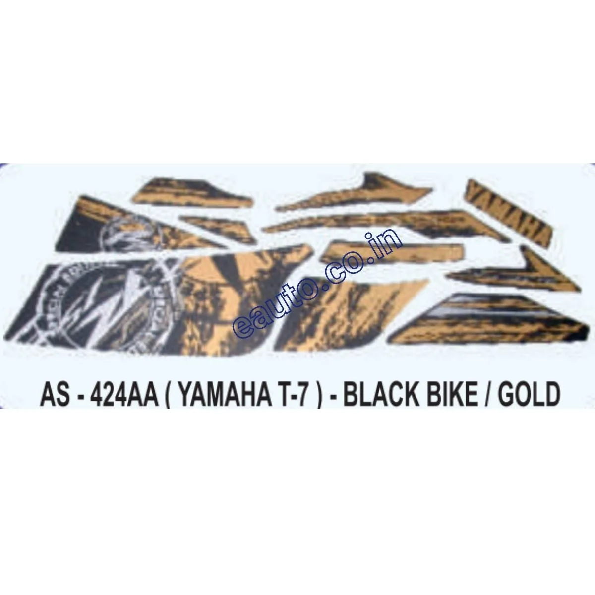 Graphics Sticker Set for Yamaha R15 | Type 7 | Black Vehicle | Gold Sticker | Both Sides