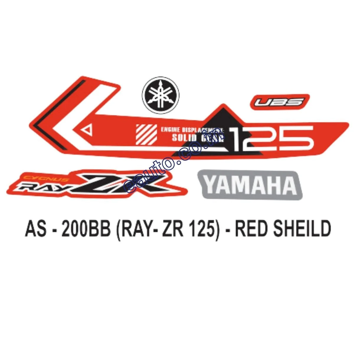 Graphics Sticker Set for Yamaha Ray ZR 125 | Red Sticker | Both Sides