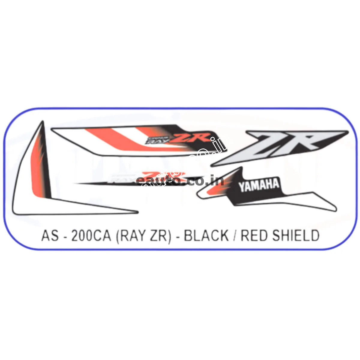 Graphics Sticker Set for Yamaha Ray ZR | Black & Red Sticker | Both Sides
