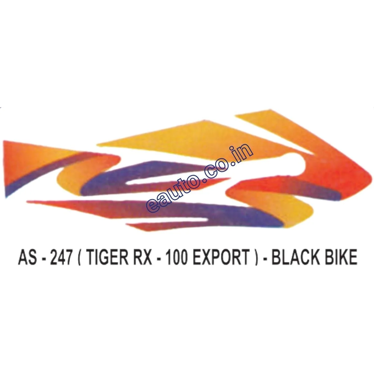Graphics Sticker Set for Yamaha RX 100 | Tiger Export Model | Black Vehicle | Both Sides