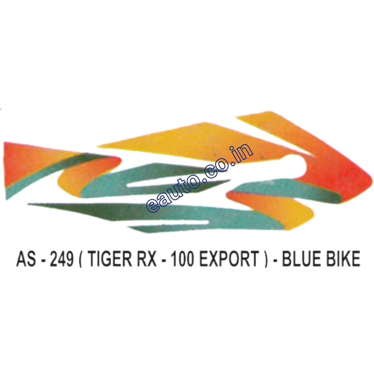 Graphics Sticker Set for Yamaha RX 100 | Tiger Export Model | Blue Vehicle | Both Sides