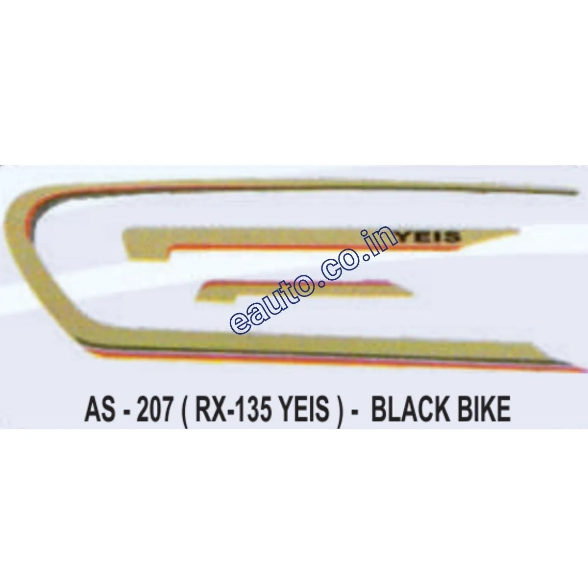 Graphics Sticker Set for Yamaha RX 135 | Black Vehicle | Both Sides