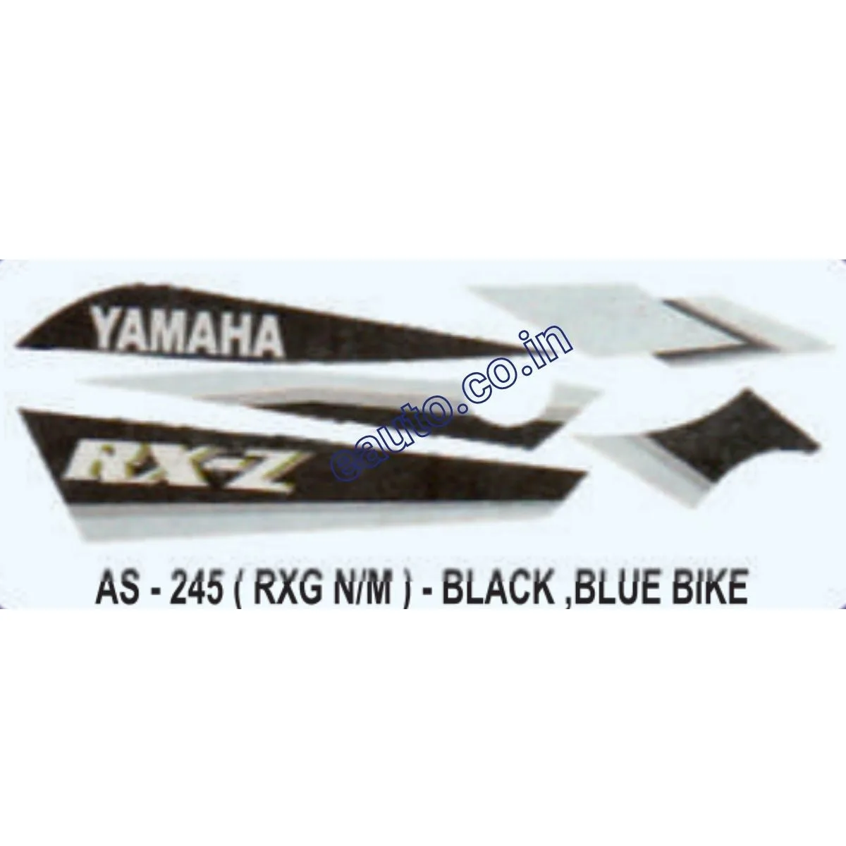 Graphics Sticker Set for Yamaha RX-Z | New Model | Blue Vehicle | Black Sticker | Both Sides