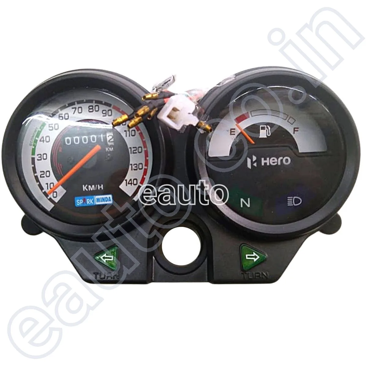 MINDA Analog Speedometer Assembly for Hero Splendor Plus | White Dial 2