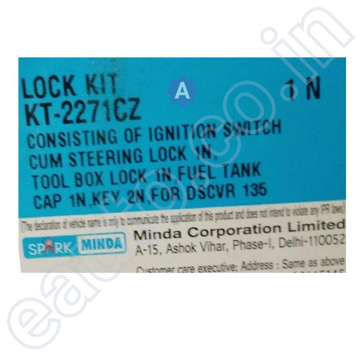 Spark Minda Ignition Lock Set for Bajaj Discover 135 Digital Meter 3