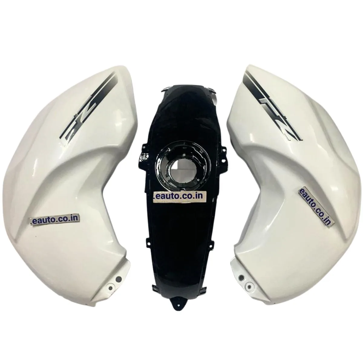 Tank Cover for Yamaha FZ | FZ16 | FZ-S V1 | White & Black | Set of 3