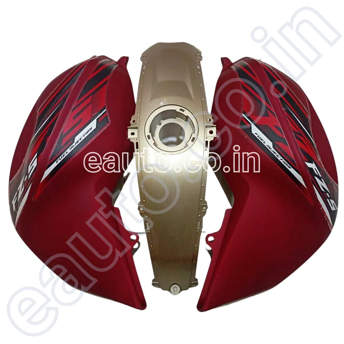 Tank Cover for Yamaha FZ-S V2 | Matt Red & Golden | Set of 3 2