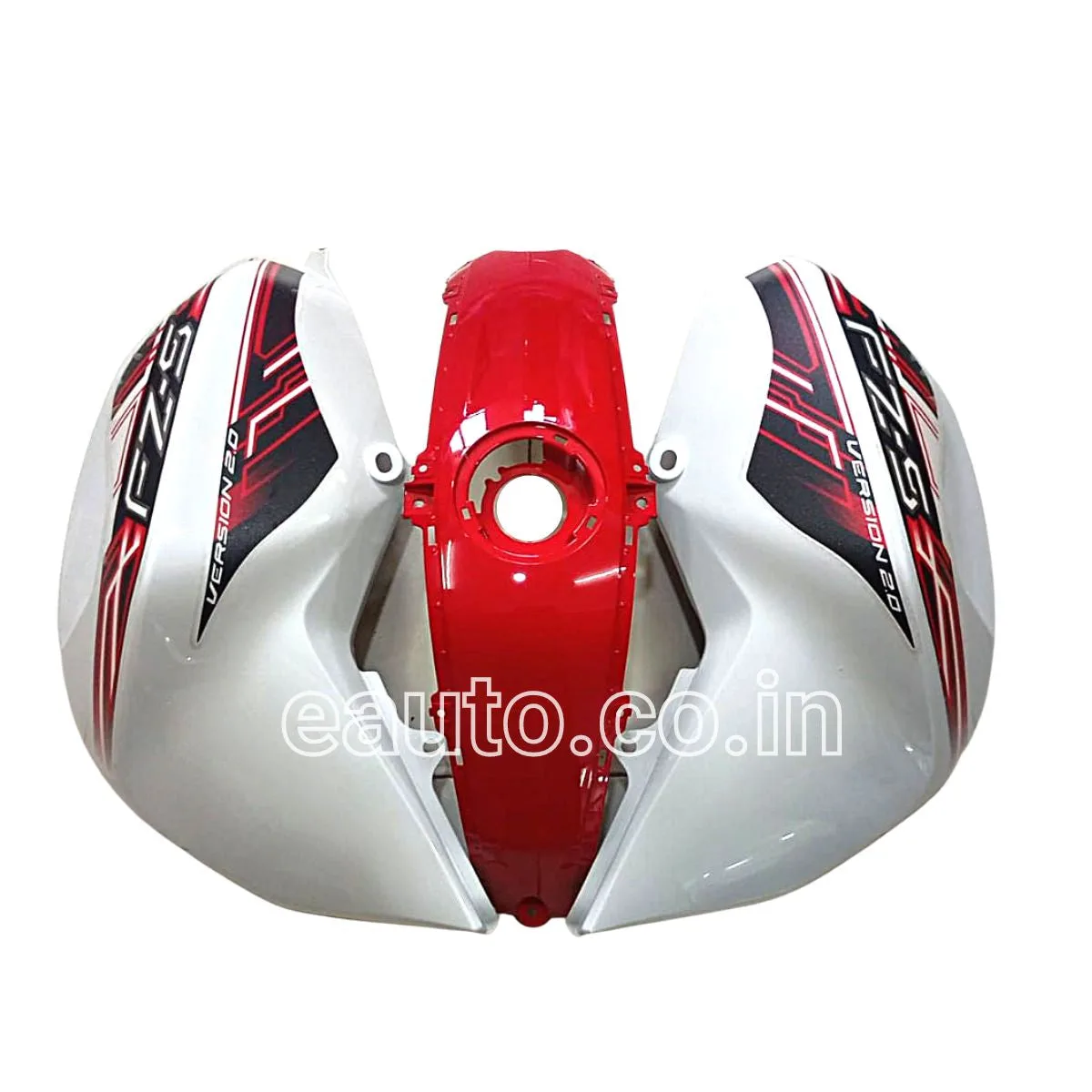 Tank Cover for Yamaha FZ-S V2 | White & Red | Set of 3