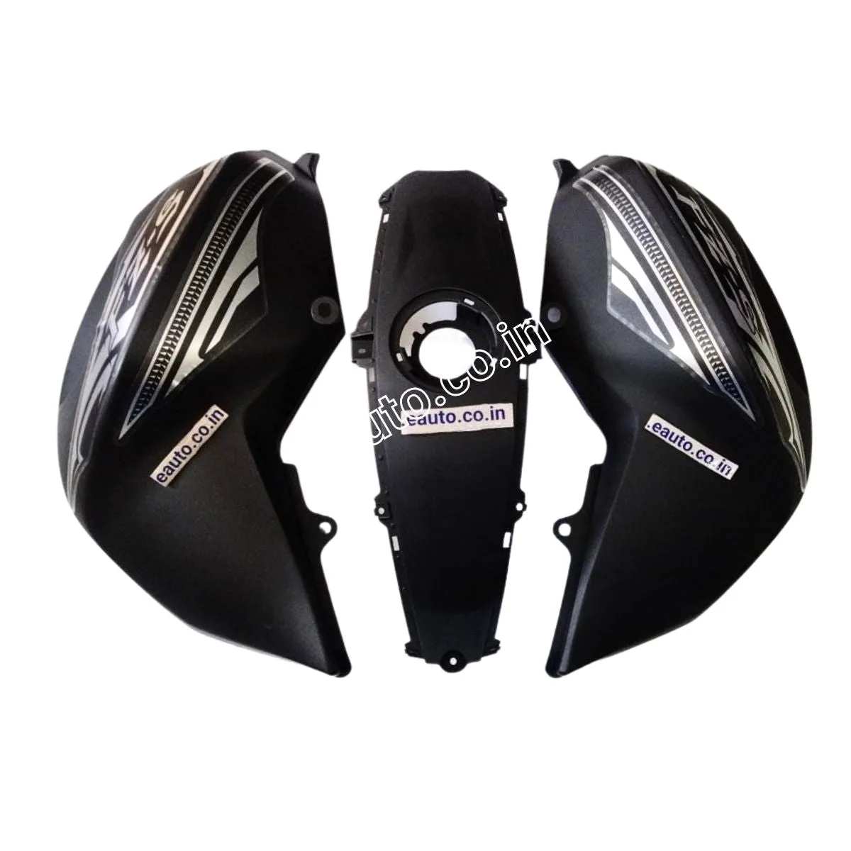 Tank Cover with Graphics for Yamaha FZ-S V2.0 | Matt Black & Chrome | Set of 3